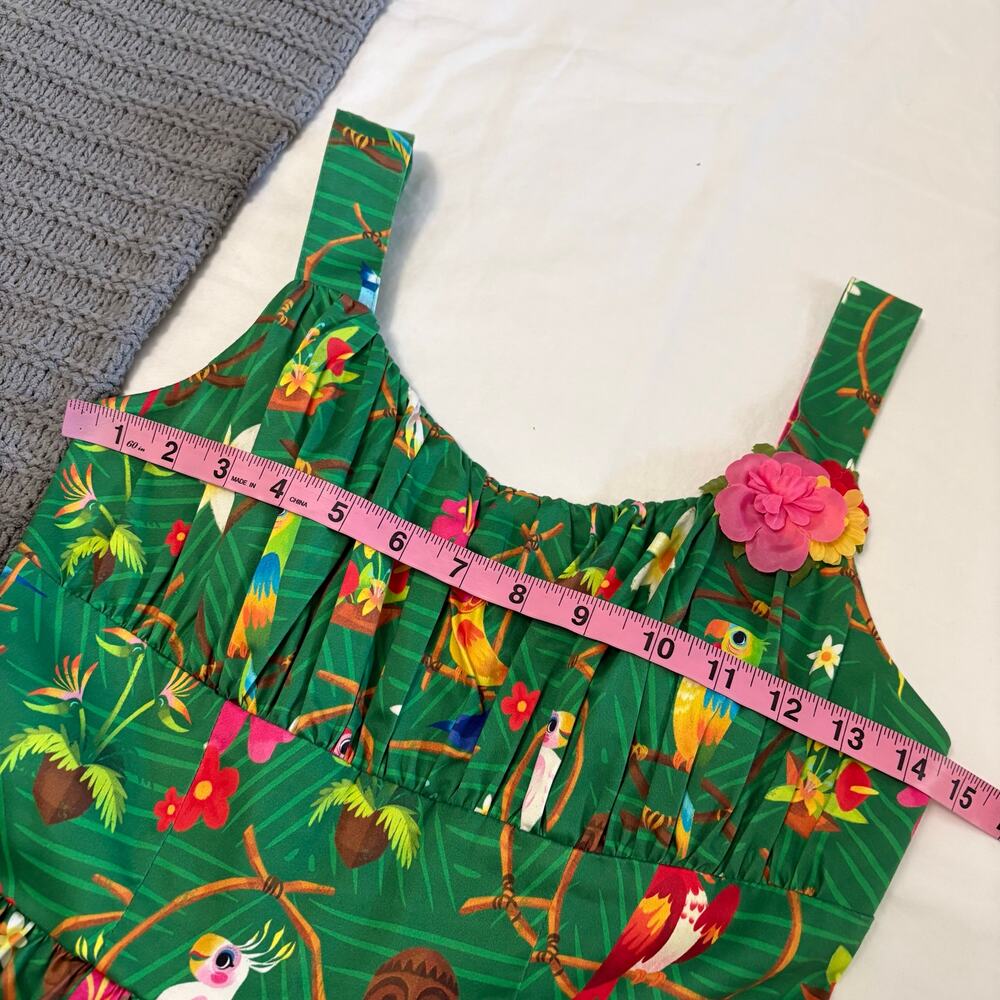 Disney Parks Enchanted Tiki Room Dress Women's XS Fit To Flare Disneyland Birds - Picture 6 of 13
